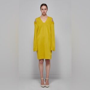 JNBY yellow dress above knee dress for woman size Lg